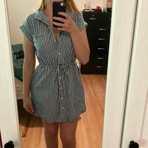 Striped Button-Up Dress